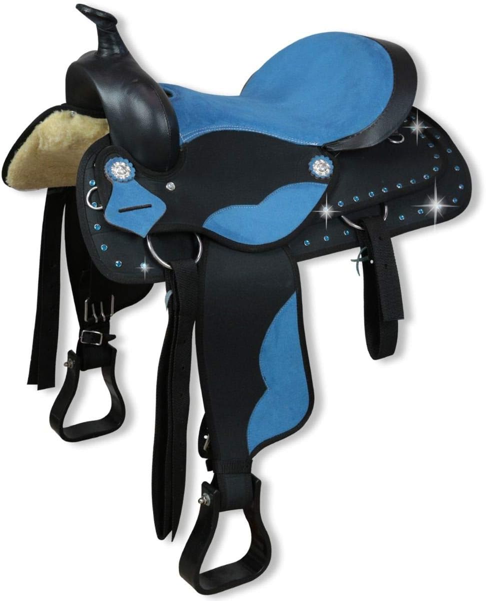 Children Pony Kids Western Synthetic Miniature Horse Saddle Equestrian Trail Barrel Racing Cordura Lightweight Tack Comfort Horse Riding Saddles Classic Quality Handmade Size 8" inches Seat, PONY49