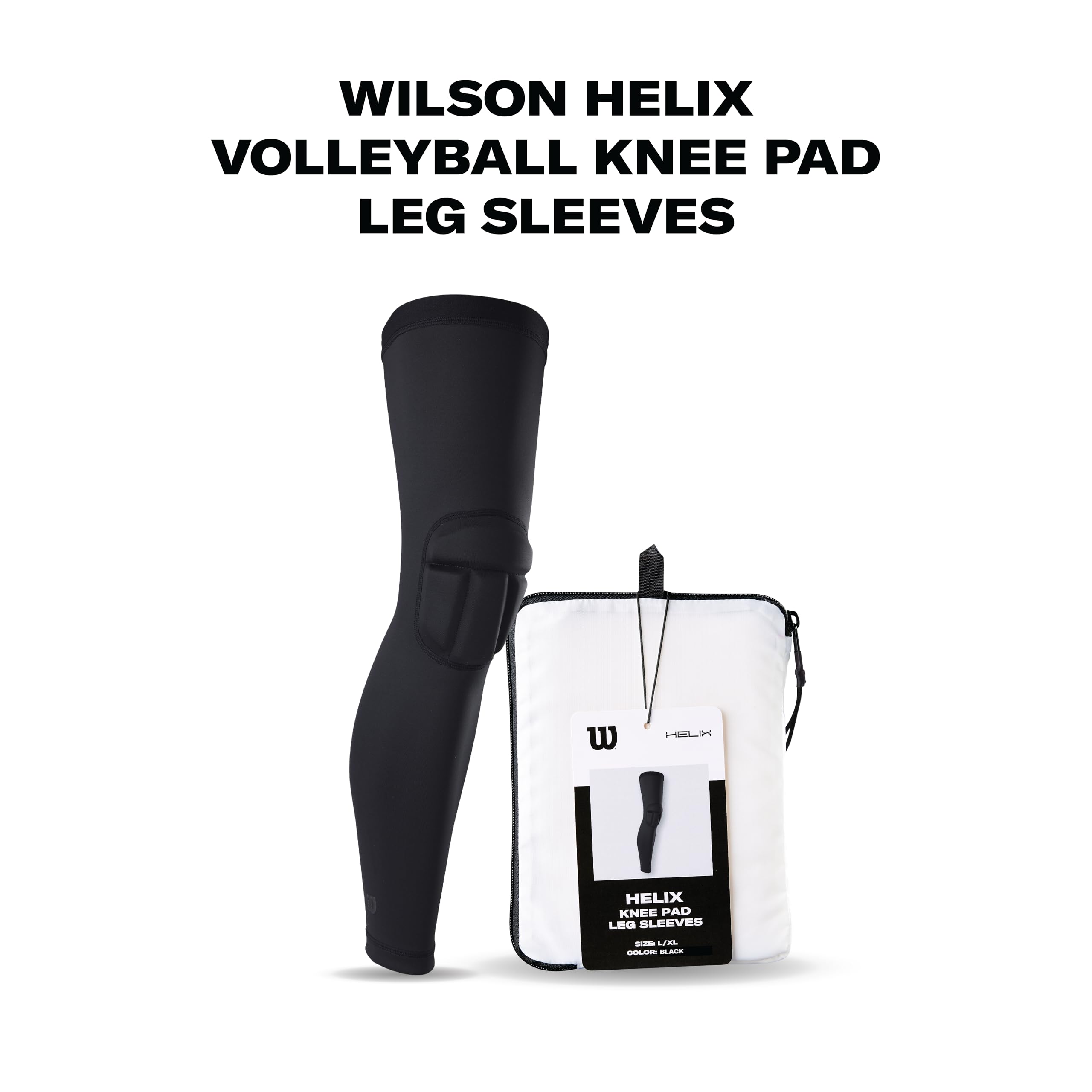 Wilson Helix - Rodilleras para voleibol, talla S/M, color negro
