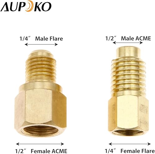 Miniatura 3 de Aupoko Adaptadores R12 R22 a R134a, adaptadores de conexión de puerto de tanque de refrigerante/bomba de vacío R134A - Hembra SAE de 1/4 pulgadas x