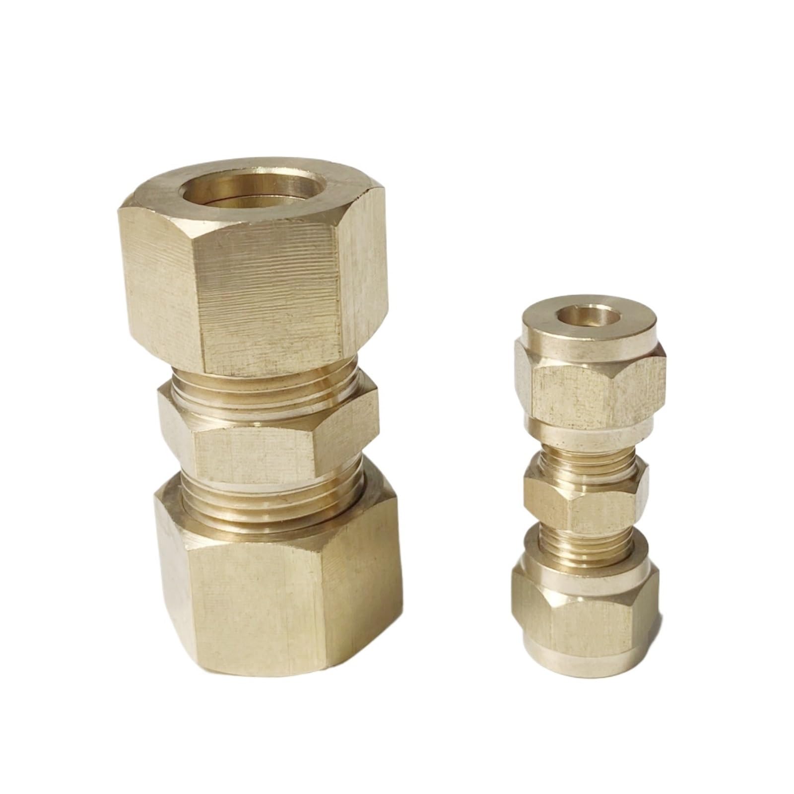 AARTERZZA 1pc Fit Tube OD 16mm Brass Compression Pipe Fitting Connector Adapter Coupler