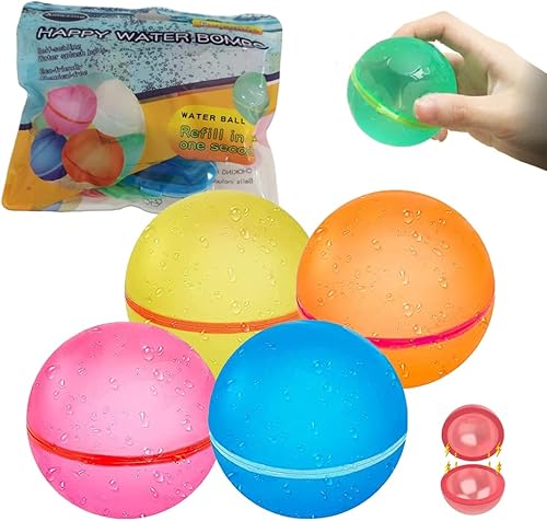 Globos de agua de silicona reutilizables, sin látex, recargables, autosellantes, bombas de agua de llenado rápido, bolas de salpicaduras para niños,