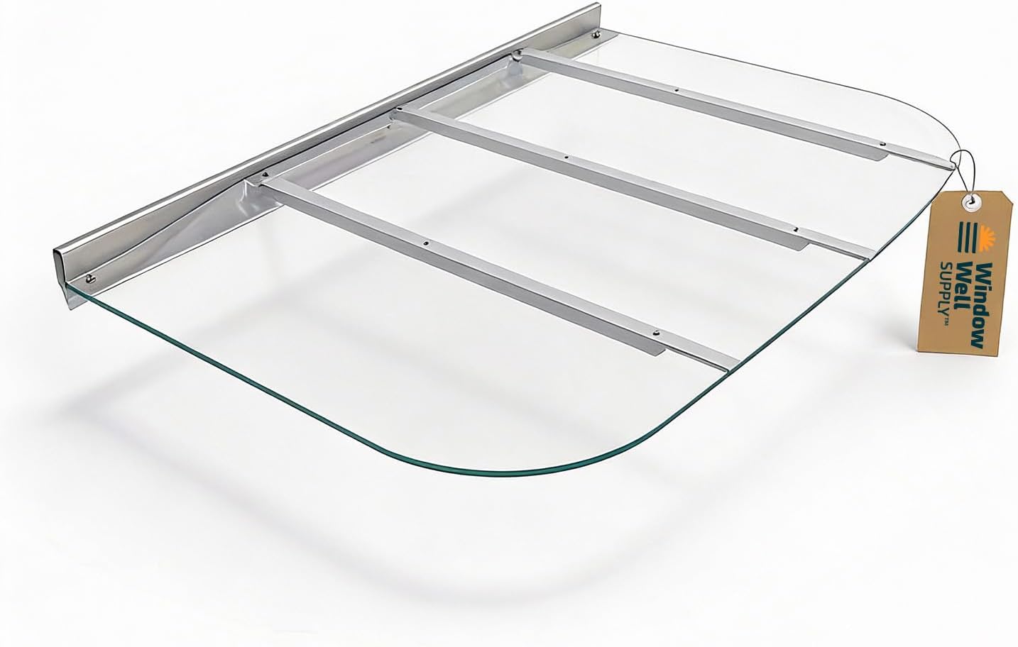 Clear Polycarbonate Large Egress Window Well Cover Sloped 54" W x 38" L - UV-Resistant Basement Window Well Covers Outside Protection from Debris with Rust-Free Aluminum Bracing Basement Windows Cover