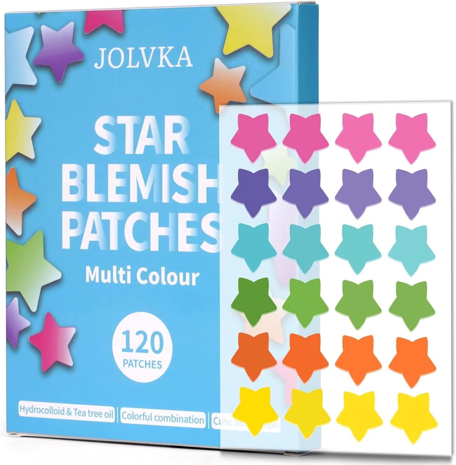 JOLVKA Star Blemish Patch Hydrocolloid Patches (120 Patches) Spot