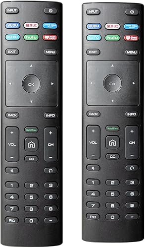 Paquete de 2 repuesto universal para control remoto Vizio Smart TV, 2 piezas XRT136 para todos los televisores inteligentes Vizio (Serie D Serie E