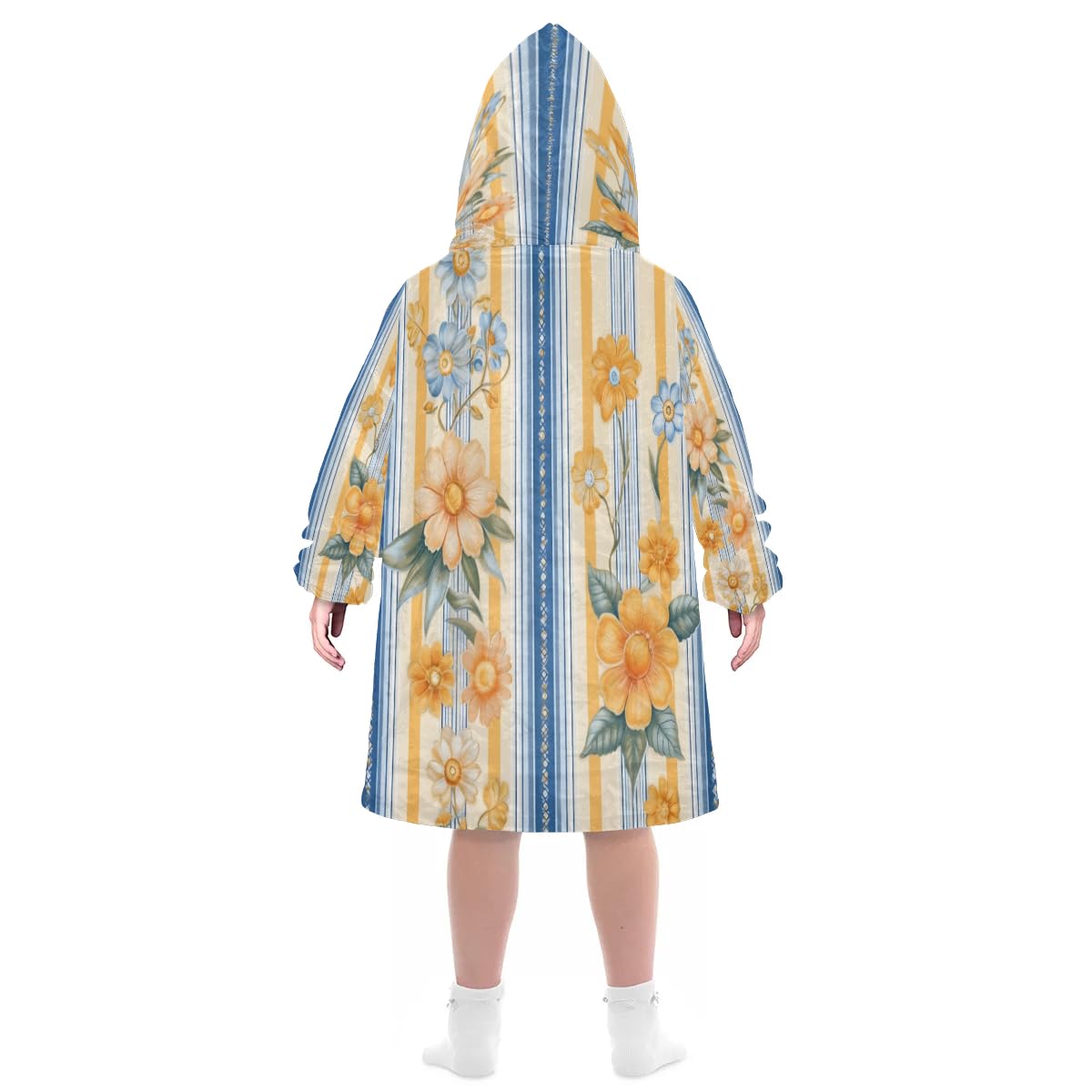 Kids Blanket Hoodie Small Florals Wearable Blanket Hoodie Oversized Hooded Blanket, Sweatshirt Blanket with Pockets Soft Warm Kids Hooded Blanket for Girls, Boys