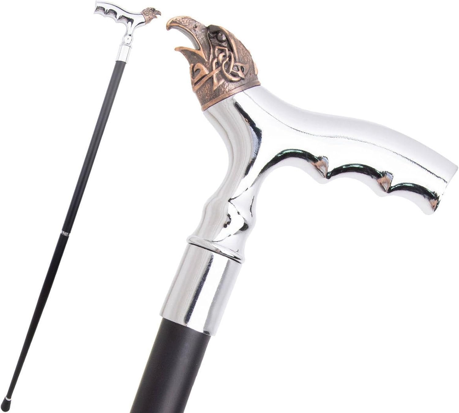 White Eagle Head Walking Cane, Fashion Decorative Walking Stick Gentleman Elegant Cosplay Cane Knob Crosier 94cm