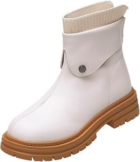 Boots Women's Ankle Boots Autumn and Winter Fashion Plain Simple Comfortable Round Toe Women's High with Heel
