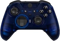 Vista 1 de eXtremeRate Cubierta de repuesto azul transparente para Xbox One Elite Controller Series 2 (modelo 1797), carcasa frontal personalizada y anillos