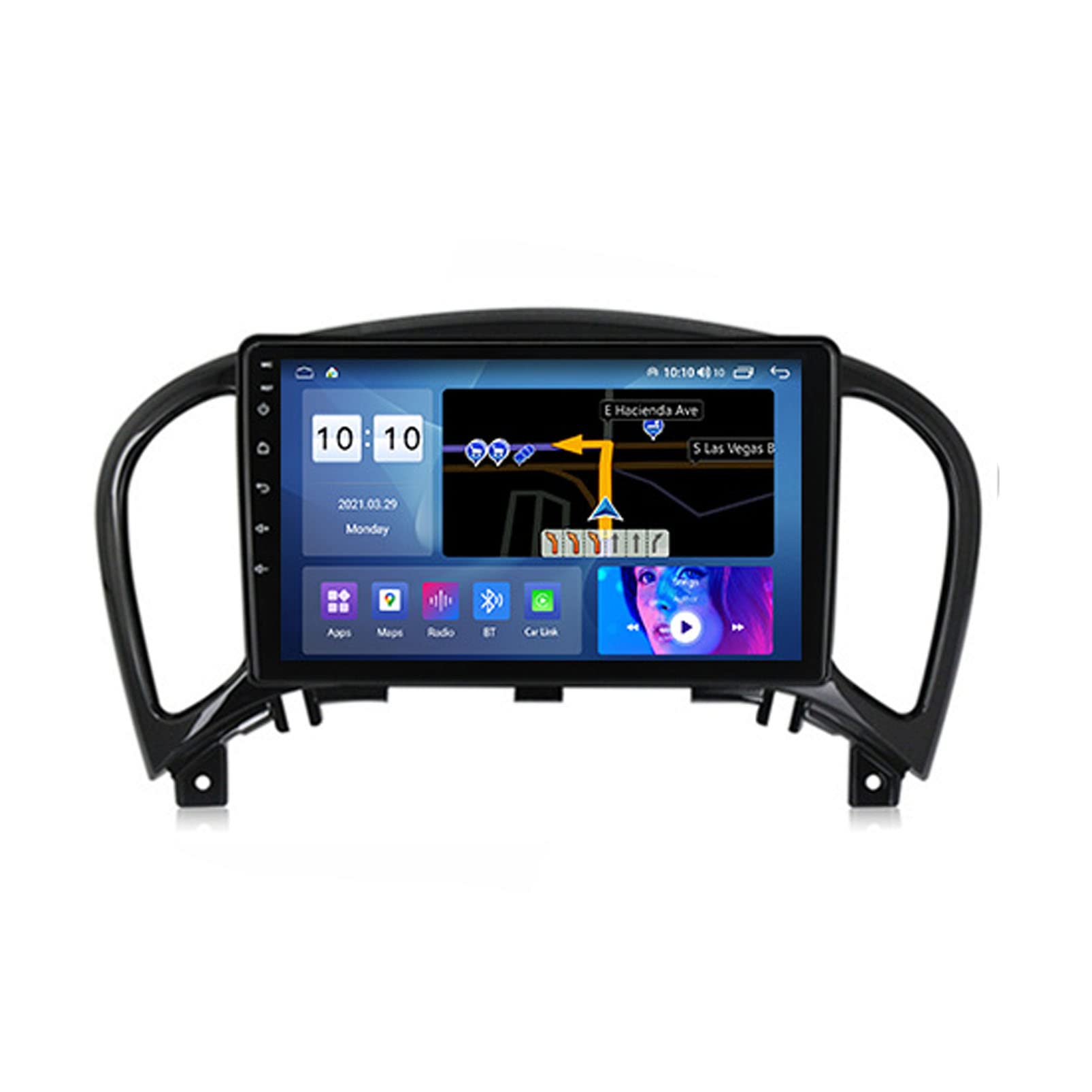 Navegación GPS para Nissan Juke con Android 10, Carplay integrado y sonido DSP