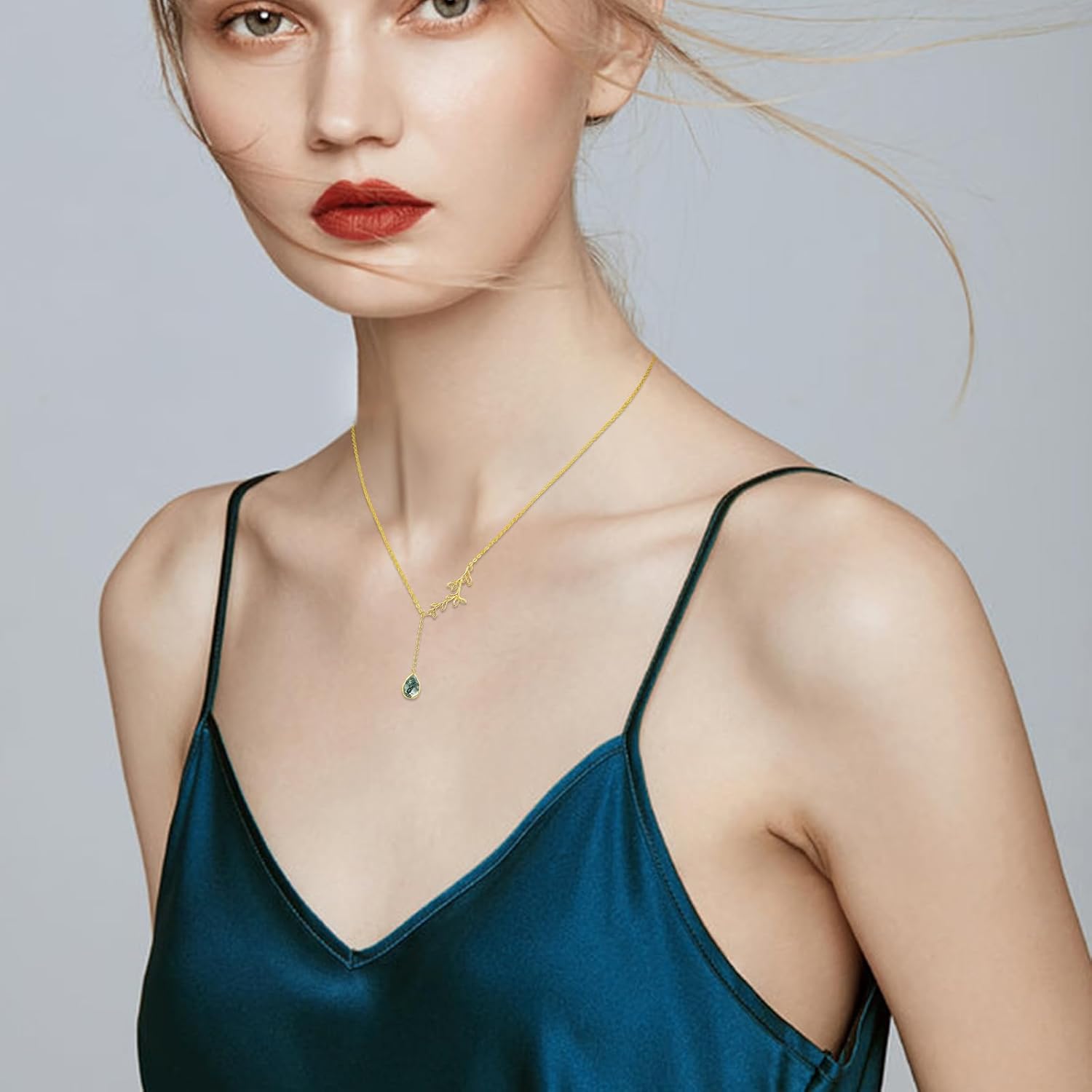 Leaf Necklace for Women 925 Sterling Silver Leaf Pendant Necklace Y Chain Necklace Jewelry Gift for Women - Image 4