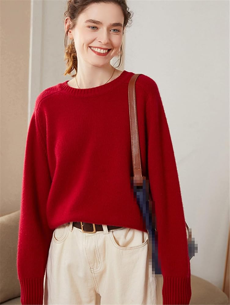 Niiyyjj Women's Solid Cashmere Sweater Female O-Neck Soft