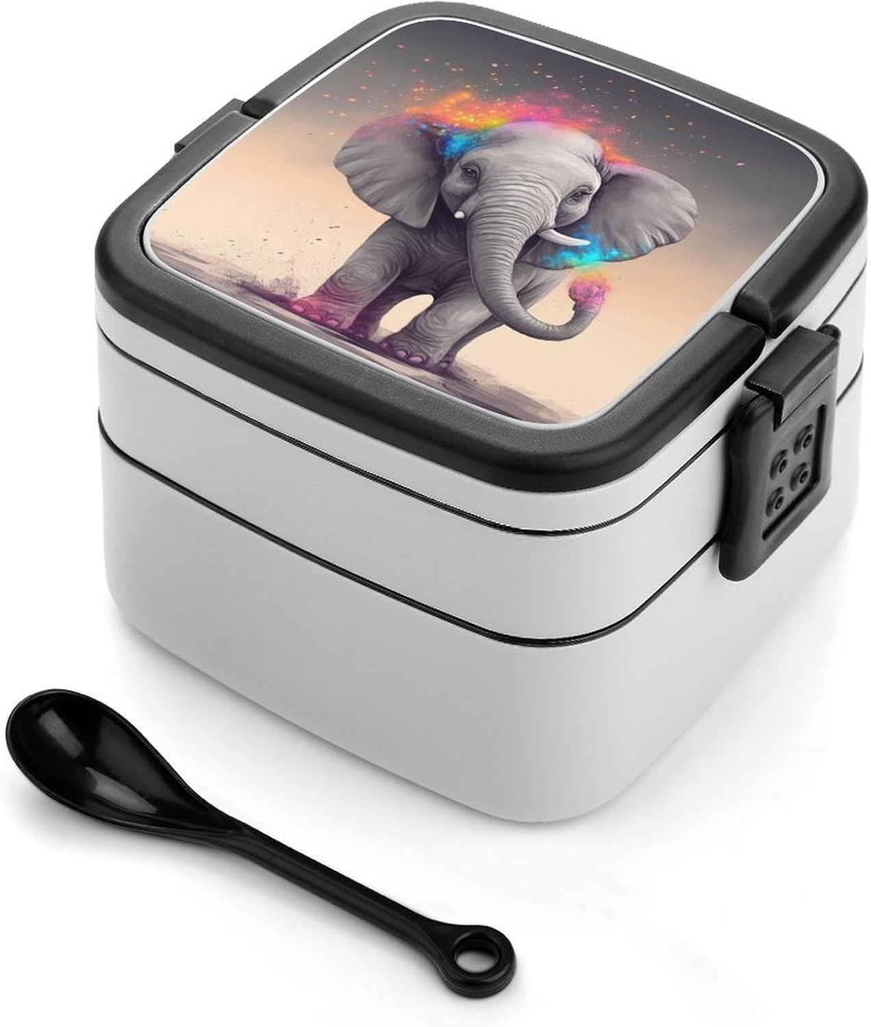 Adults Lunch Box Adult Bento Box Stackable Bento Box BPA-Free Animal Cartoon Elephant Lunch Box Food Container Ideal for Meal Prep, Work, And On The Go