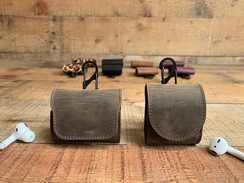 Miniatura 2 de HARDISTON Apple AirPods Pro de cuero genuino hecho a mano, funda suave con clip para llavero, compatible con cargadores inalámbricos, compatible con