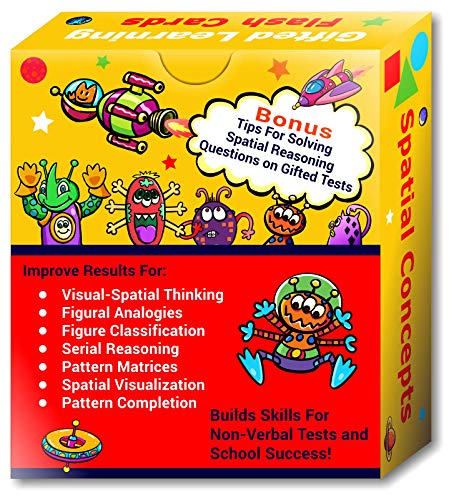 Testingmom.com Gifted Learning Flash Cards – Visual Spatial Concepts For 1St - 2Nd Grade – Non-Verbal Puzzles For Nnat Test, Nnat2, Nnat3, Cogat Test, Iowa Test, Nyc Gifted And Talented, And More! #TOP5