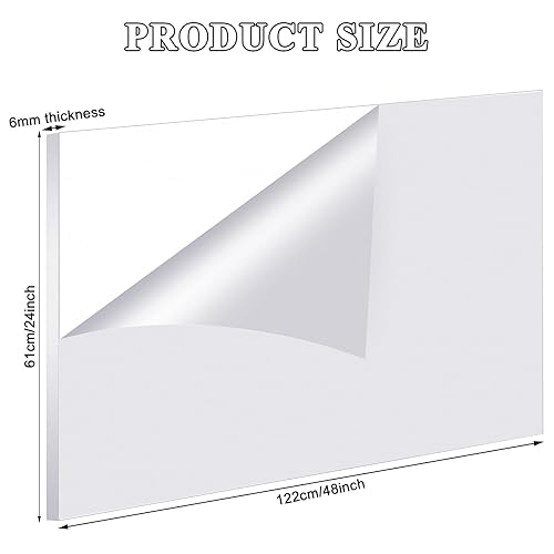 Vista 48 de Roowest Hojas gruesas de acrílico transparente, paneles de plástico cortados a medida, panel de tablero de acrílico fundido con película protectora