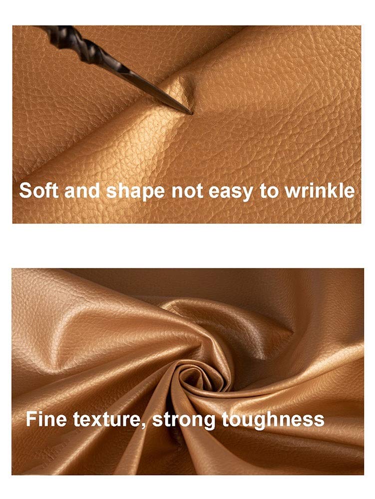 Textura de Cuero Pu Tela de Cuero Artificial Impermeable Tela de Cuero Material de Textura Acolchada de Cuero - Caqui, Tamaño 100 cm X 140 cm