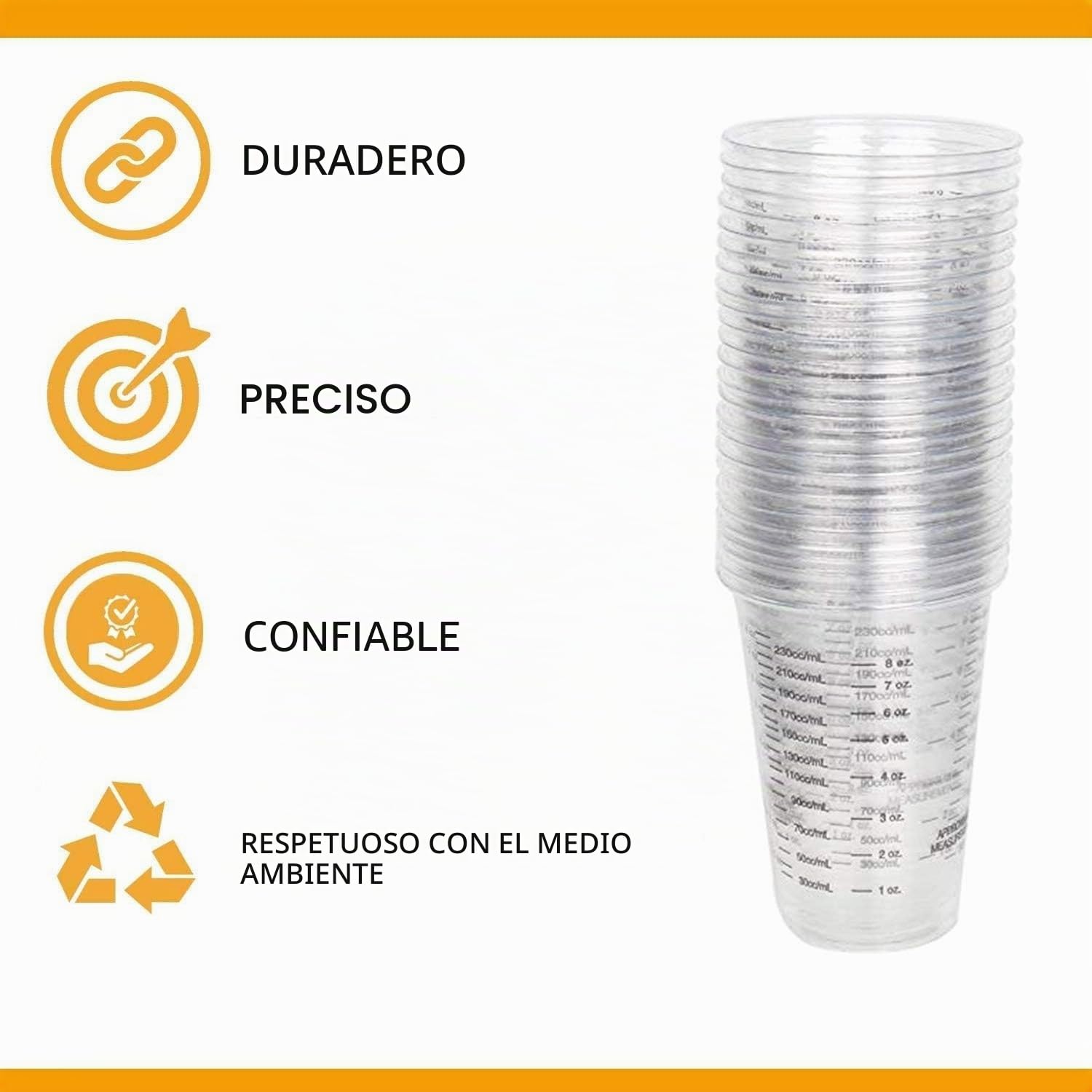 CANOPUS Profesional Vasos Medidores Pintura 25PC, 300cc, Vasos Mezcladores de Plastico para Epoxi y Resina, Vasos Para Pintura, Medidor Pintura Mezcla Para Proyectos de Arte, Automoción