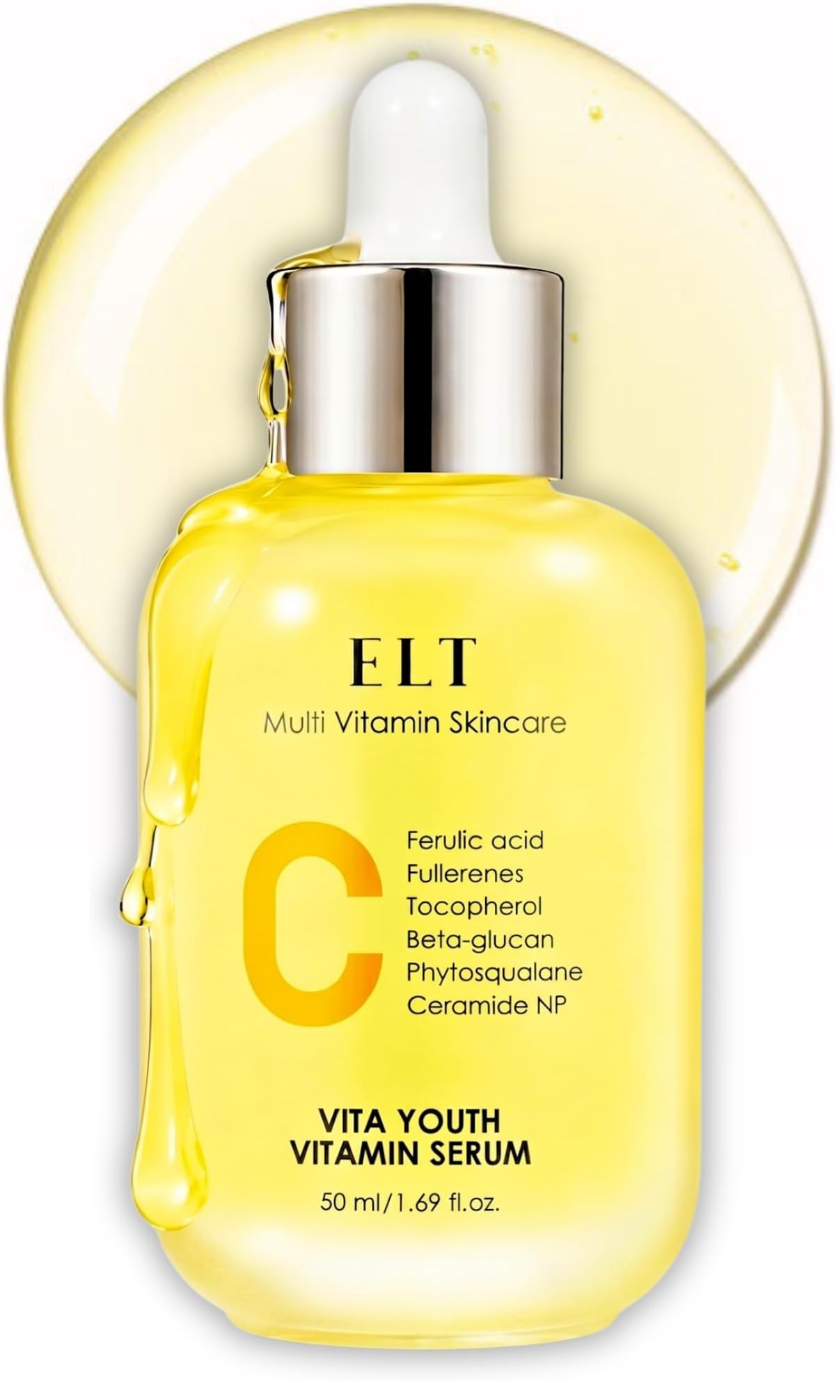 ELT Vita Youth Vitamin C Serum 1.69fl.oz.(50ml) | Multi Vitamin C Skin Soothing and Calming Effect | Skin Damage Protection| Strengthen Skin Barrier | Turns Skin Clearer |K-Beauty
