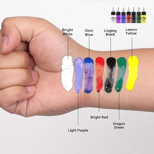 Miniatura 5 de STIGMA Juego de tinta de tatuaje profesional de 7 colores con 0.5 fl oz 1/2 oz por botella de tinta de tatuaje para artistas de tatuaje y