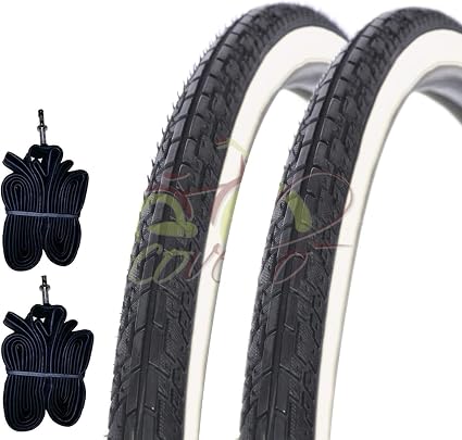 2 COPERTONI E 2 CAMERE D'ARIA BICI MTB 26x1.75 BIANCONERO STRADALE : Sport  e tempo libero