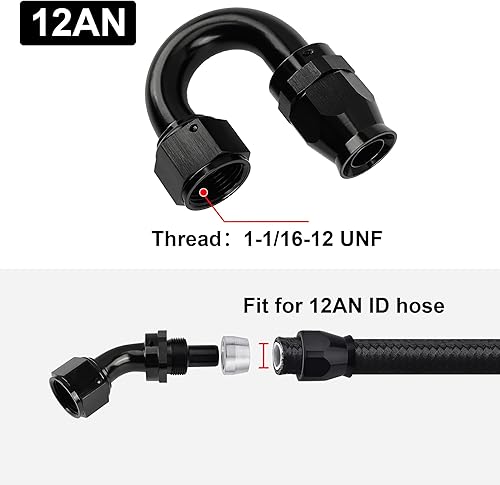Miniatura 36 de EVIL ENERGY 6AN PTFE Manguera de extremo recto en color negro para manguera PTFE únicamente