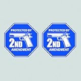 fagraphix Two Pack Protected by 2nd Amendment Sticker Decal Gun Rights 2a Molon Labe FA Vinyl