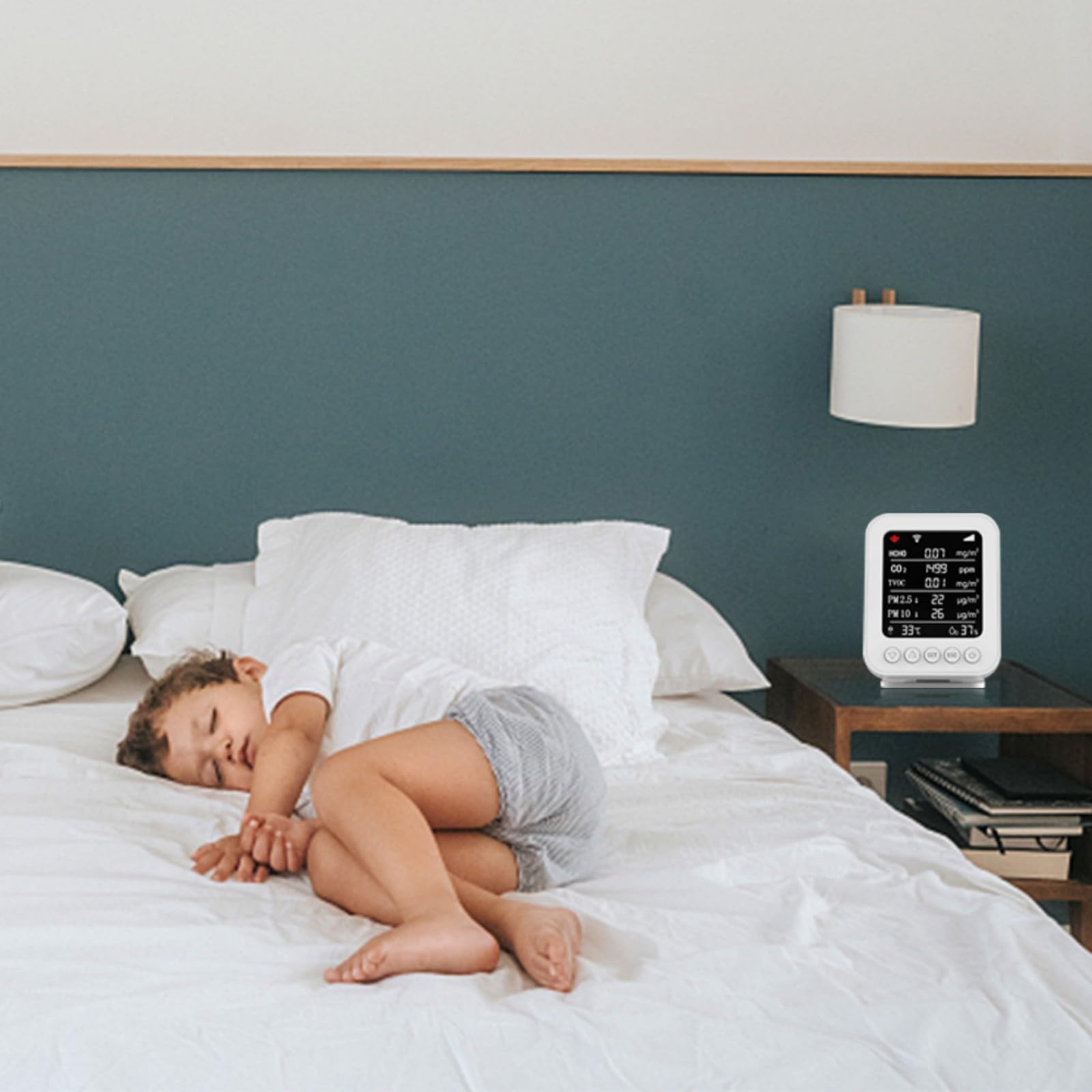 Indoor Air Monitor PM2.5 Formaldehyd Detektoren mit Temperatur für Zuhause Easy Carry Formaldehyd TVOC Detektoren