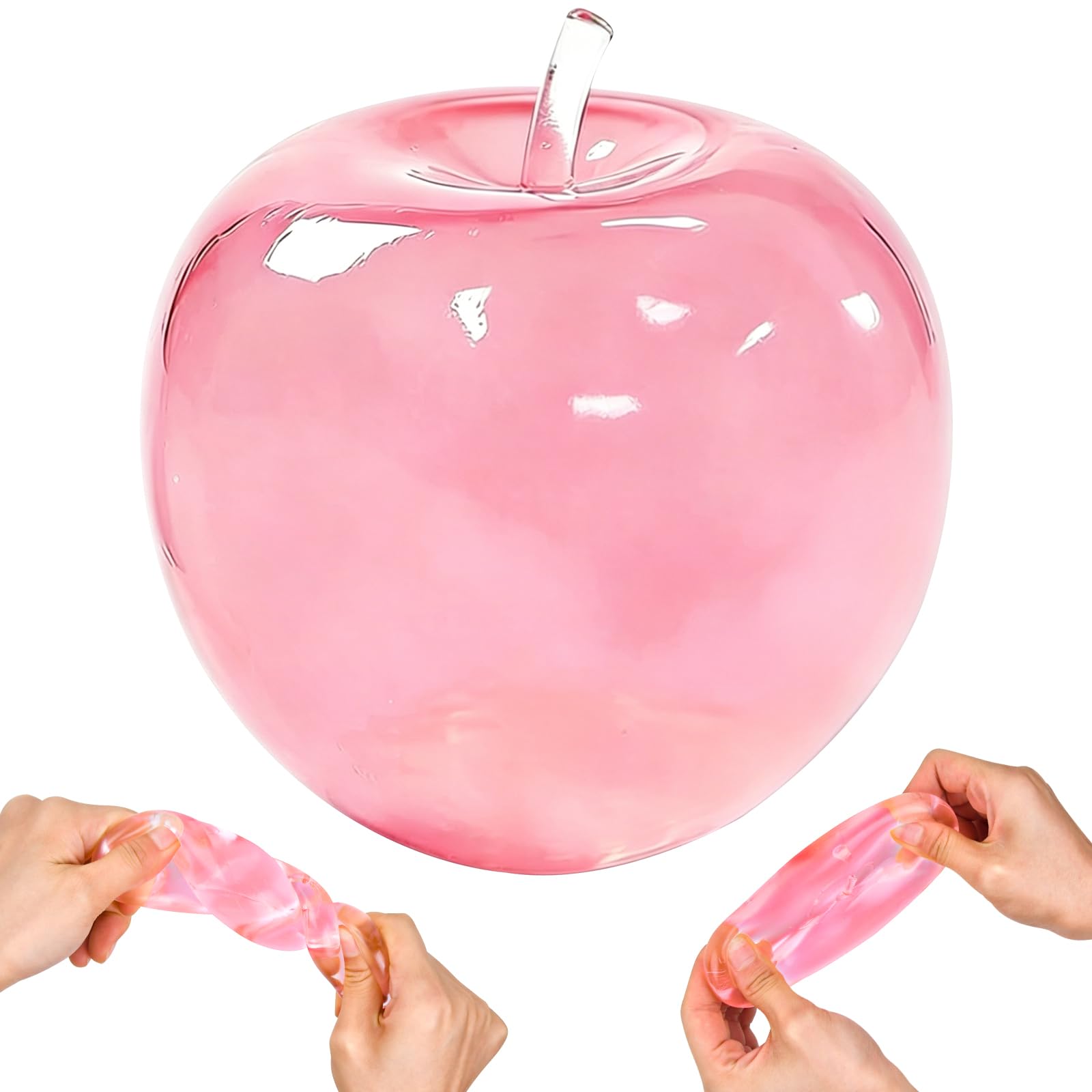 Cute Apple Squishy Toys, Clear Pink Slow Rise Squishy, Fruit Taba Large Fidget Toy,Sensory Stress Relief Fidget Toys, Calming Anxietys Sensory Toy for Anxiety Relief & Focus