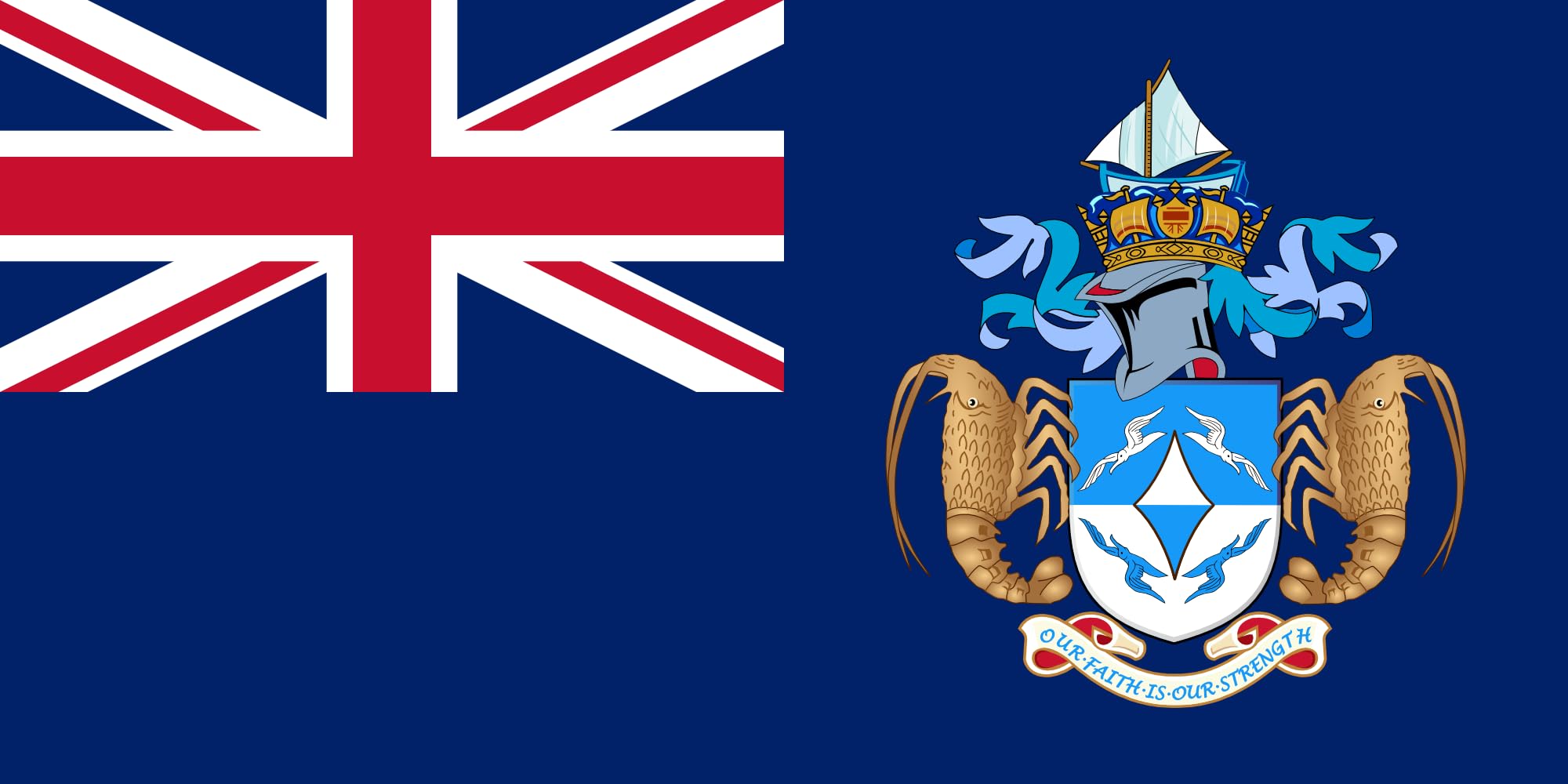 Drapeau Tristan da Cunha de 1.35m² format paysage pour mât