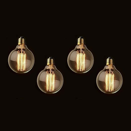 Lexton G80E27BULBL e27 Base Vintage Filament Edison Bulb for Home Light fixtures Decoration (Warm White, 40 Watts Pack of 4) (G80E27BULBL-pk4)