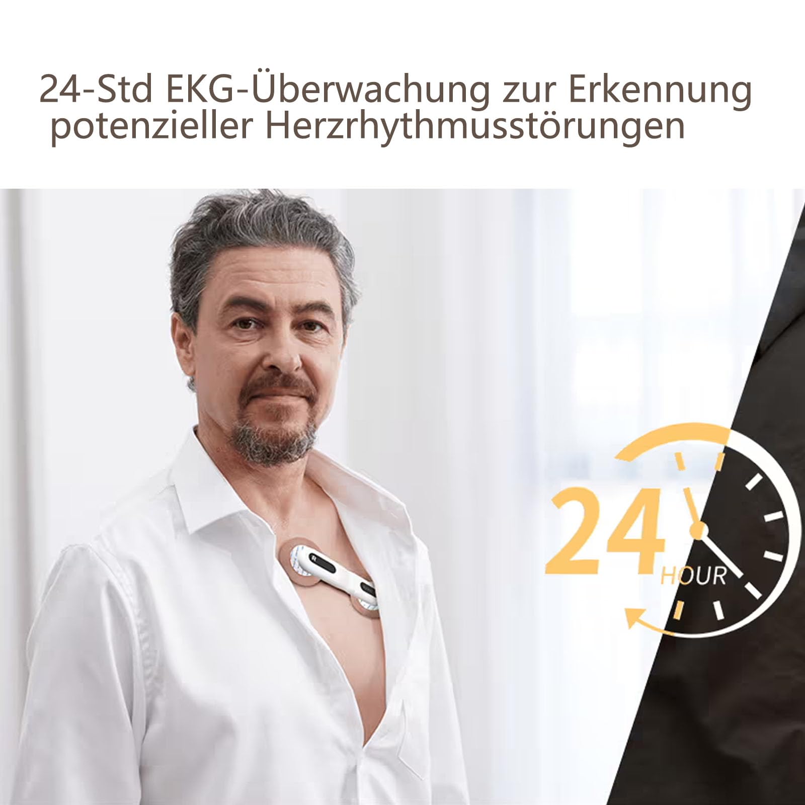 Wellue 24 ore dispositivo ECG per la casa, analisi AI, ECG Event Recorder, compatibile con Ios e Android, Mac e Windows, tempo di monitoraggio da 5 minuti a 24 ore