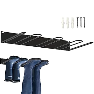 Zapatero de metal, soporte para zapatos de pared, soporte para botas, soporte de pared, zapatero para botas, metal resistente, organizador de botas de vaquero, organizador de botas altas para 2 pares