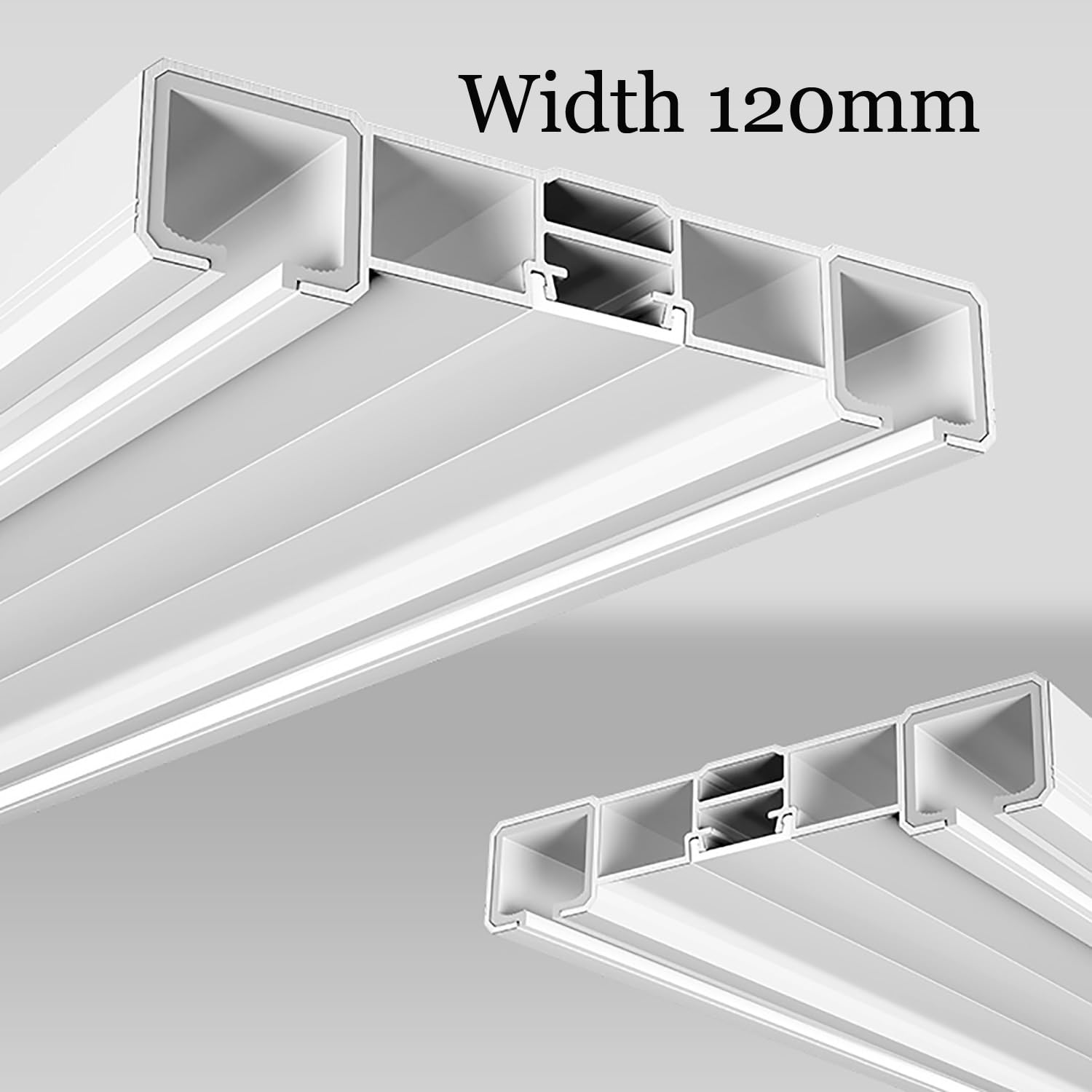 Cichy suwak podwójna szyna do zasłon aluminiowa szyna do zasłon karnisze wytrzymałe zasłony szyny do pokoju dzielnik kurtyny montaż sufitowy do salonu sypialni (biały, 3,5 m (11,5 stóp))