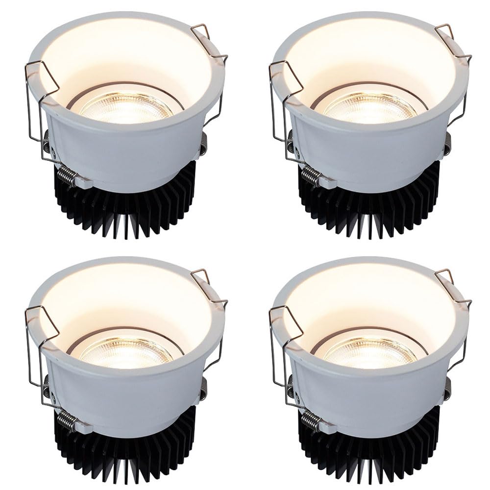 BHGFYXBS 4 Pack Round High Brightness Led Ceiling Lights,3 Inch Recessed Light Fixtures,3000K/4000K/6000K, Cri 95+,7W/10W Anti-Glare Led S Spotlights Fittings,4000k-10W
