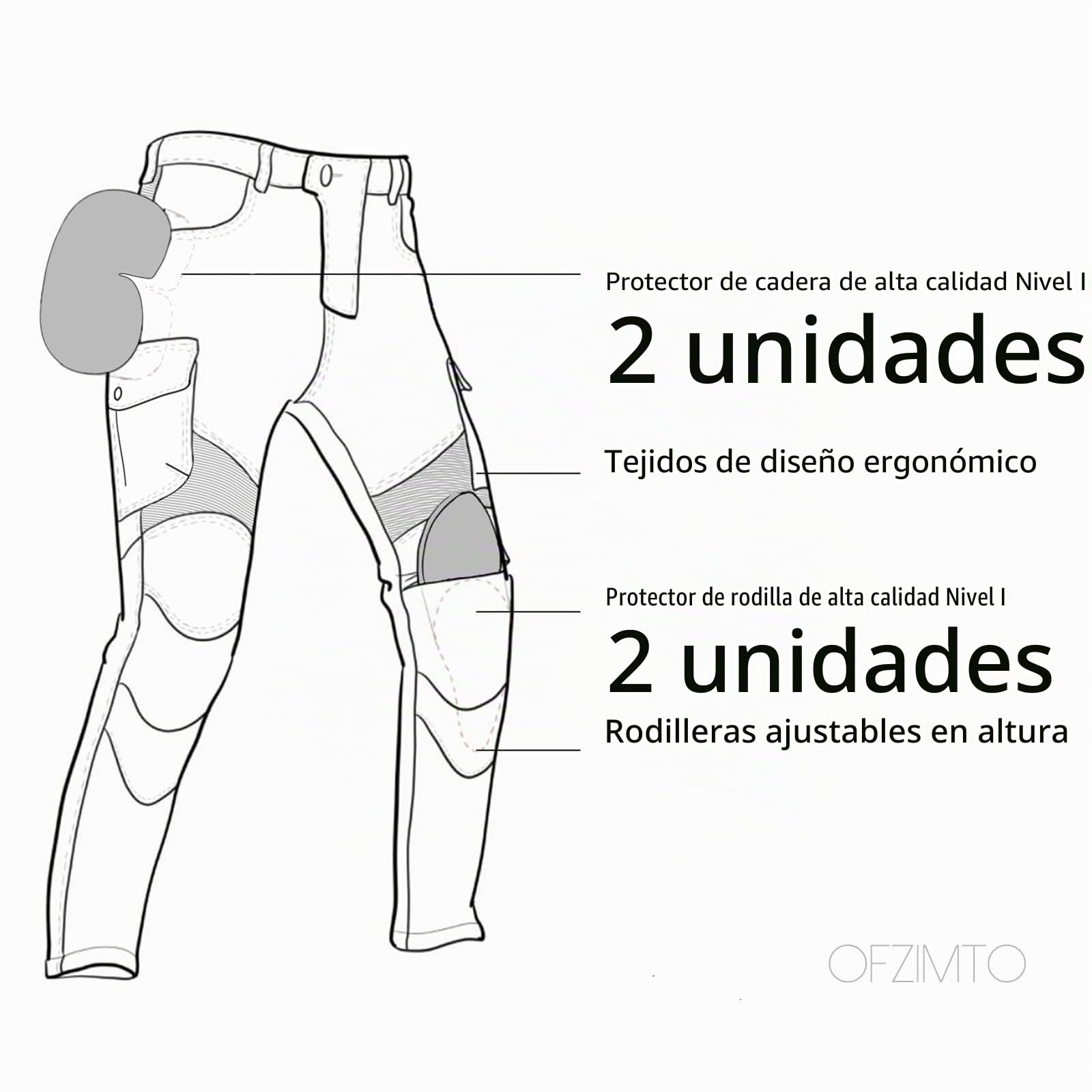Pantalon Moto Hombre con Protecciones, Elástico Jeans Moto Uomo, Invernale/Estivo, Multicolor Opcional