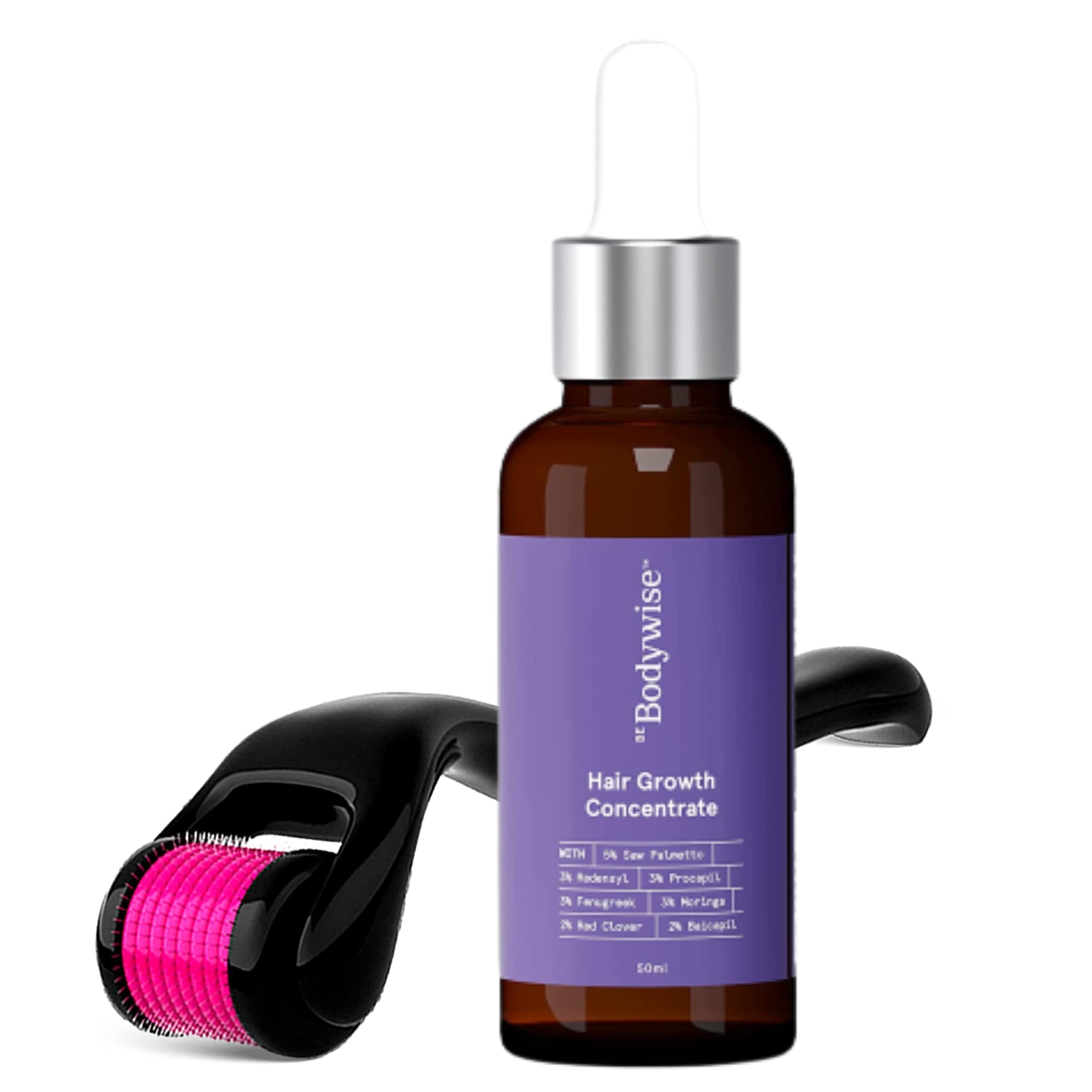 Be Bodywise Active Hair Care Kit for Women | 3% Redensyl + 3% Procapil Hair Fall Control Serum 50ml and Derma Roller