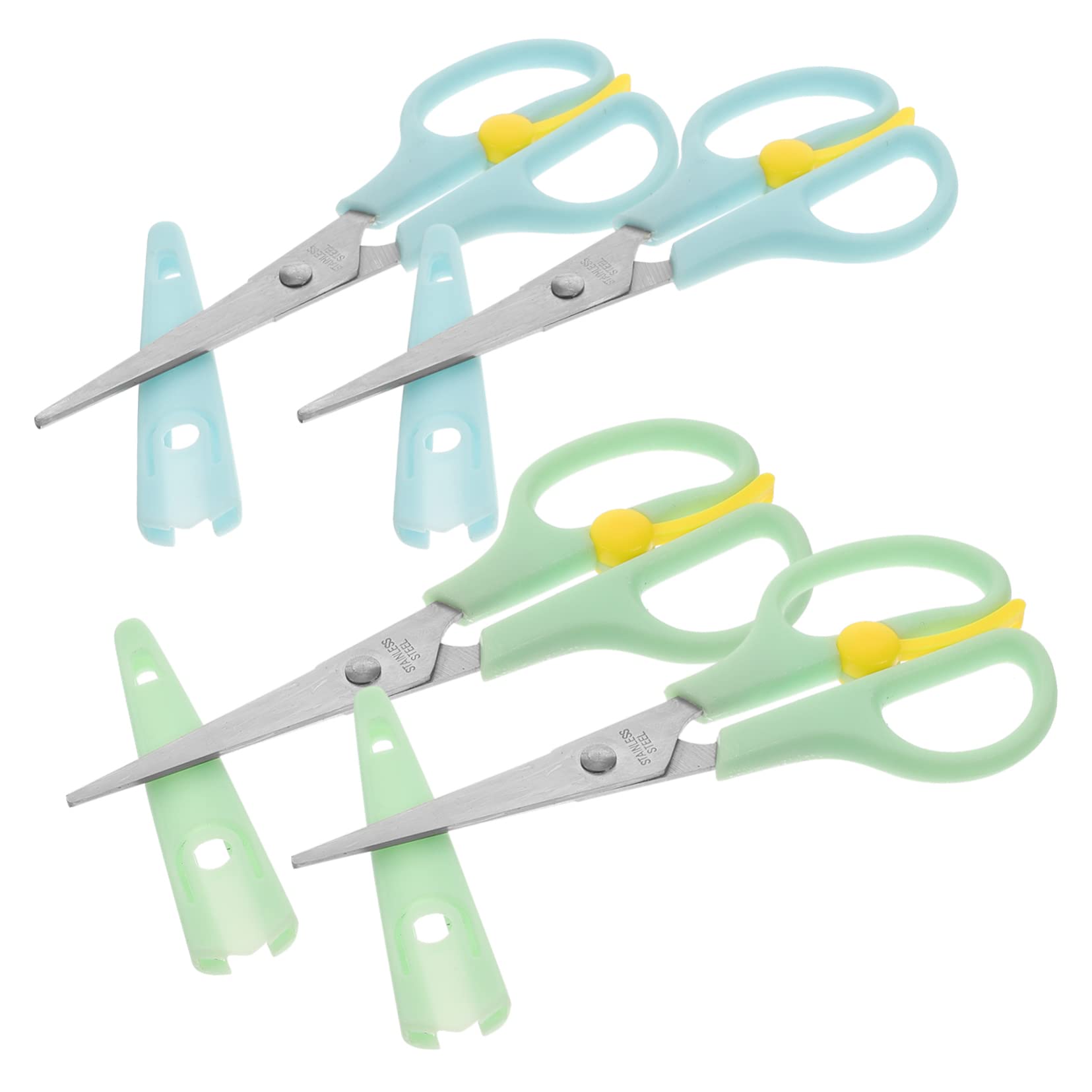 Angoily 16 Pezzi Forbicine Sicure per Forbici in Acciaio Inossidabile con Punta Smussata per Scuola Scrapbook e Design Ergonomico Antiscivolo Piccole e Leggere per Adulti