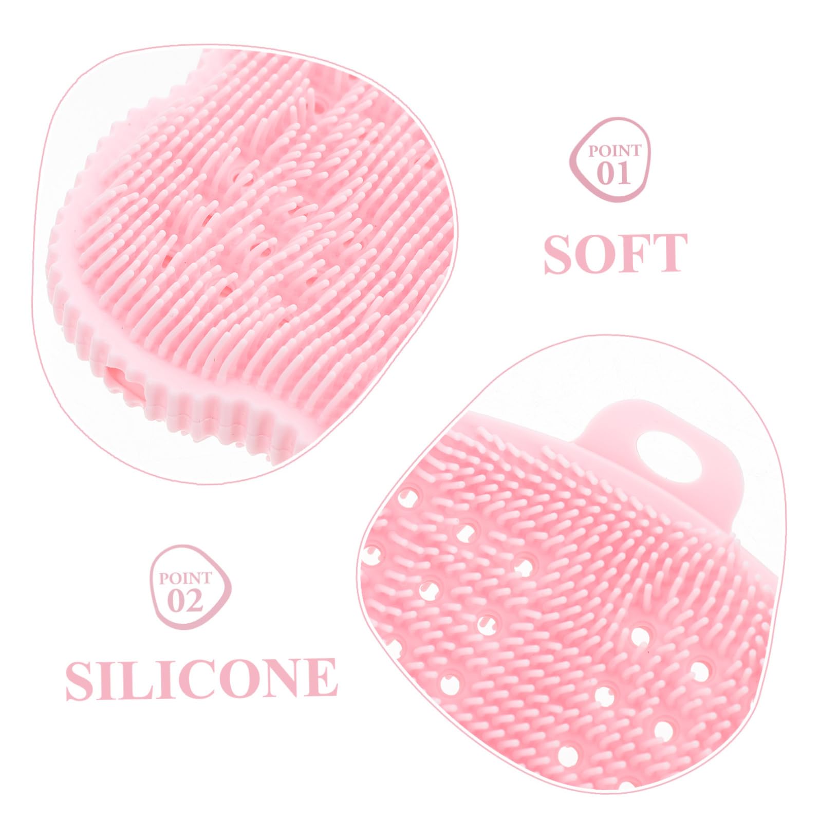 Juego De 3 Cepillos De Masaje De Silicona Para Limpieza Profunda Del Cuero Cabelludo Exfoliantes Corporales 2 Unidades X 3