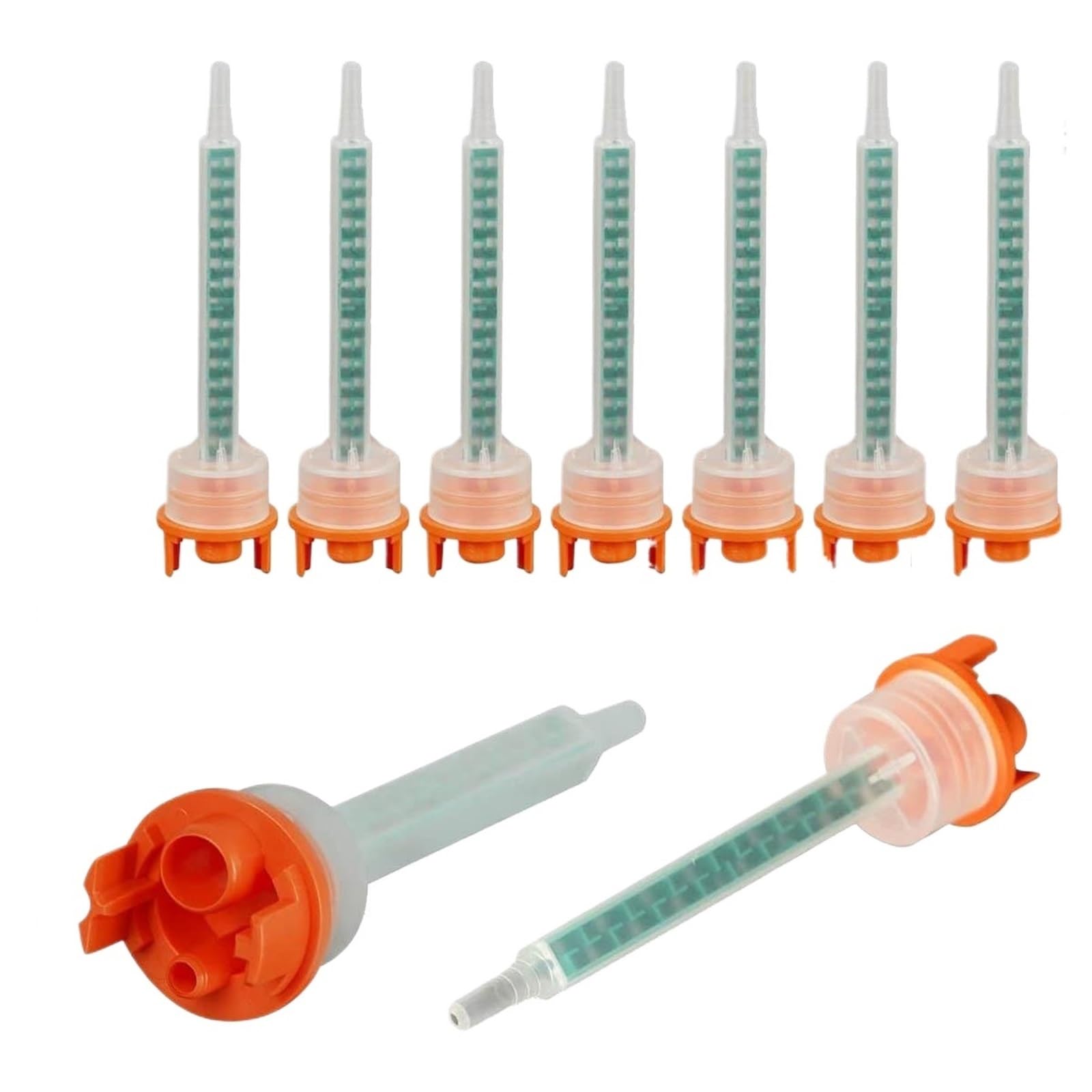Square Static Mixer Nozzle Tube Tip 20pcs 16 Elements Mixing Nozzle Tip Static Mixer 1:10 Mix Ratio for Epoxy Adhesives