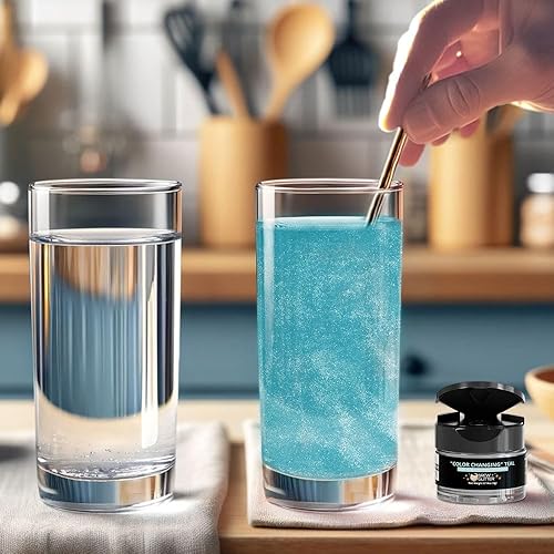 Miniatura 6 de Teal Brew - Purpurina comestible que cambia de color para bebidas, cócteles, cerveza, adornar bebidas  Certificado Kosher y Halal  100% comestible y