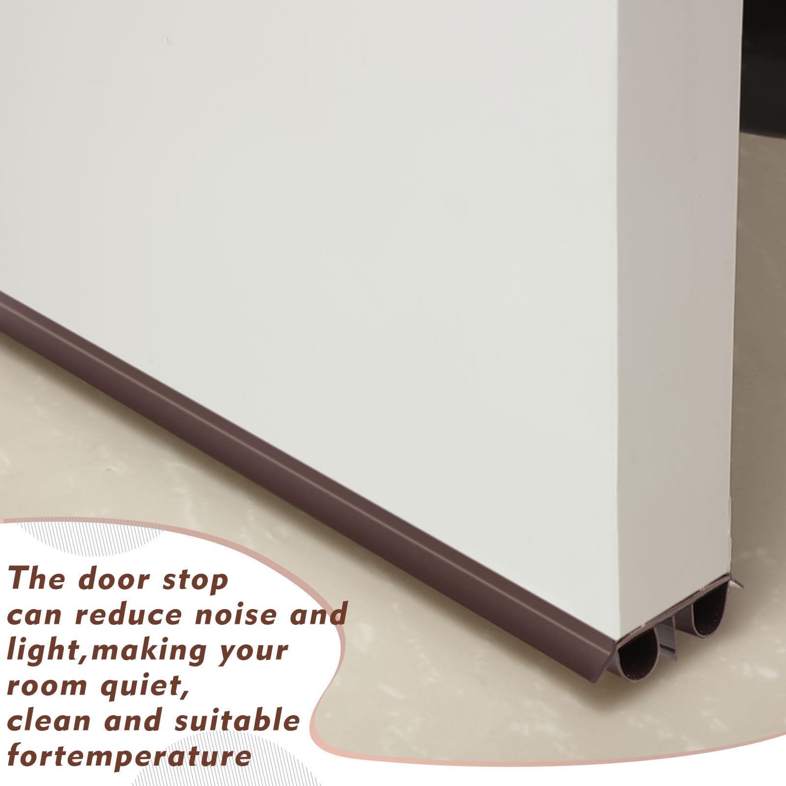 Lineshading Confezione da 4 strisce di guarnizione in plastica PVC da 3,5 x 91,4 cm, per guarnizione in vinile nascosta/canale inferiore della porta per spogliare le intemperie e paraspifferi (marrone