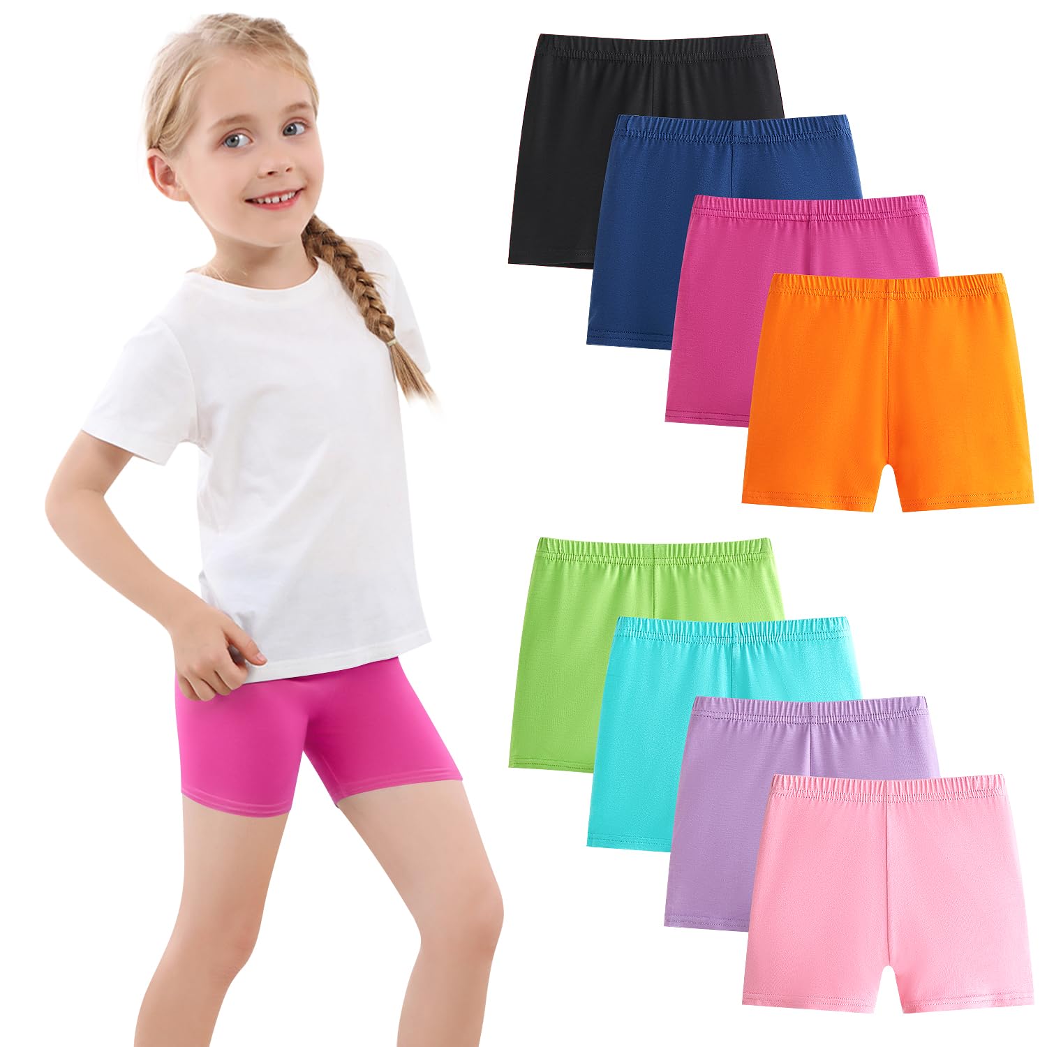 Charmi Mädchen Radlerhose Sommershorts Kurze Leggings 8er-Pack