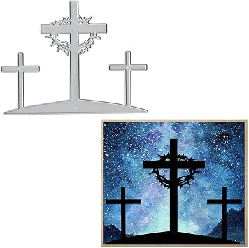Estivaux Easter Religion Cross Die Cuts for Card Making, Easter Jesus Cross Cutting Dies Sympathy Baptism Pray Dies for Scrapbooking DIY Cards Photo Album Craft Decorations