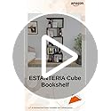 Image of ESTANTERIA Cube Book Shelf Wooden Engineer Wood Book Rack for Study Room 5 Tier Corner Rack Storage Organizer Modern Book Display Showcase Stand for Library, Living Room,Office(Wenge)