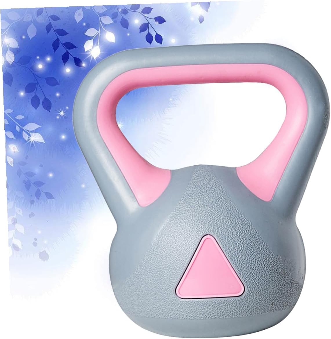 Women’s 4kg Fixed Rubberized Kettlebell for Fitness Training, Home Gym Weight for Strength and Arm Muscle Exercise, Gray Pink Kettle-bell for Squats and Conditioning