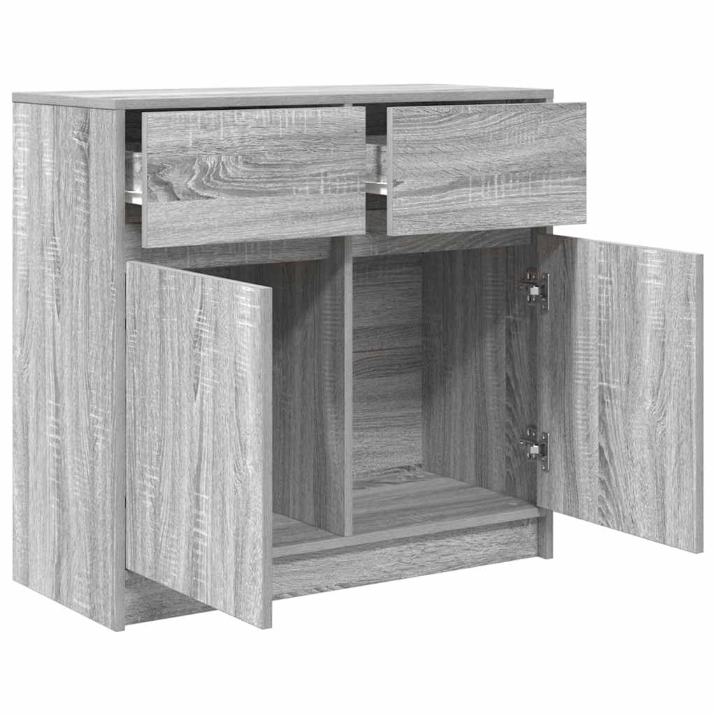 Credenza grigio Sonoma, 80 x 34 x 76 cm, in legno