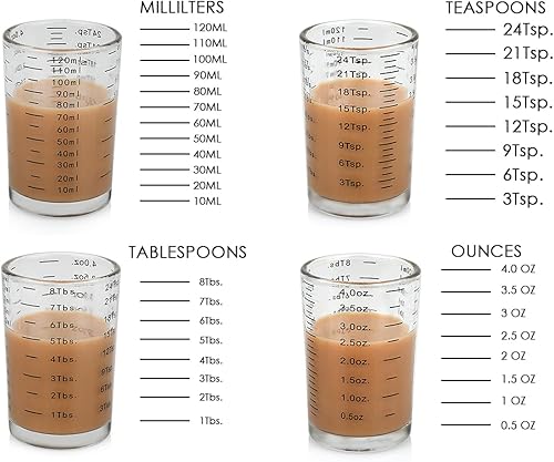 Miniatura 3 de DS. DISTINCTIVE STYLE Taza medidora de 30604.1 fl oz, 2 piezas, vaso medidor, con 4 tipos de escala de medición para líquido de pequeña cantidad