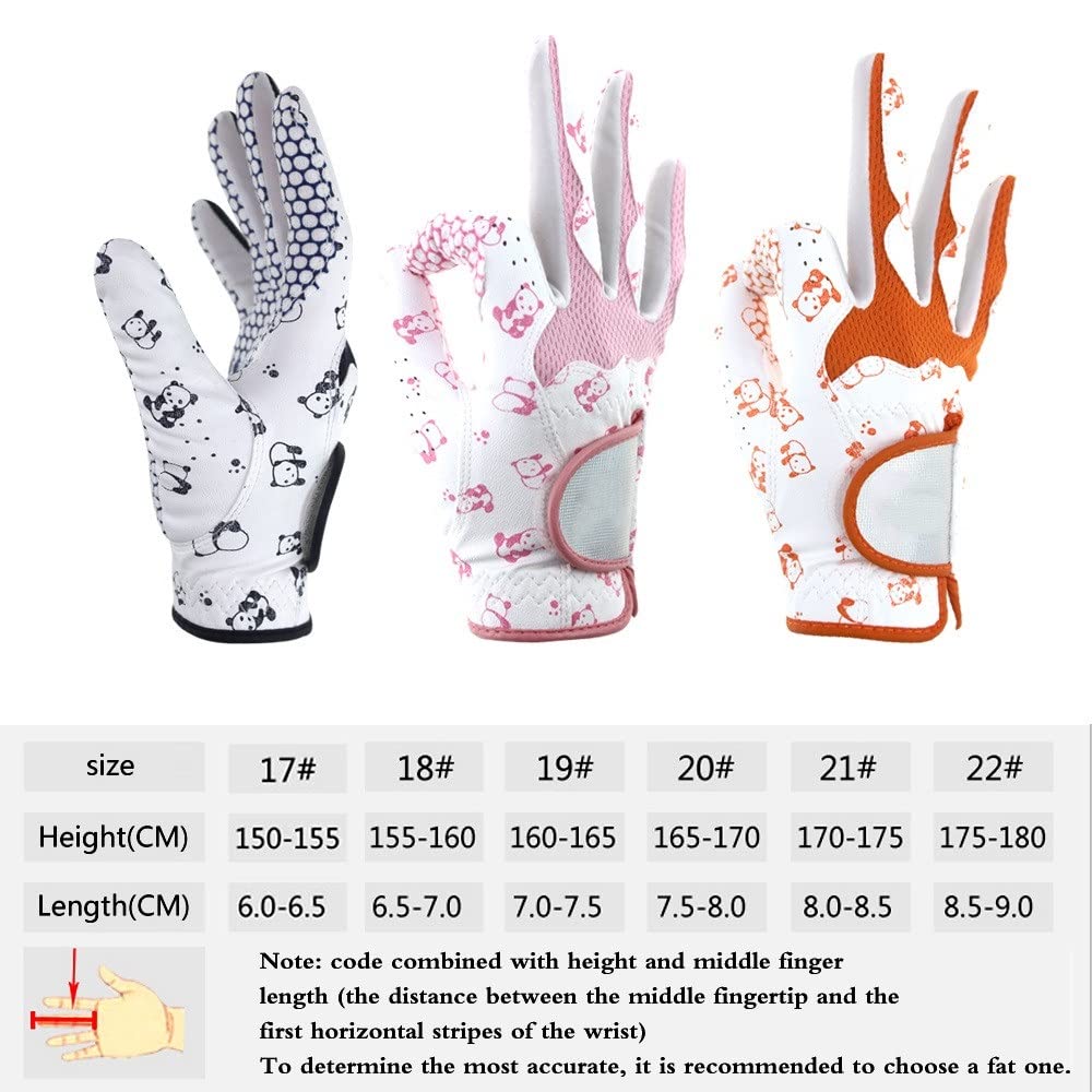 Guante Golf 1pair Golf de Mujer Guantes Suaves de la Mano Izquierda Derecha PU Guante Transpirable sin Deslizamiento de Cuero, Todo Clima de Lluvia Guantes Golf