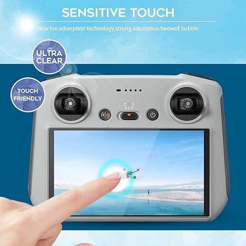 Miniatura 3 de Orzero Paquete de 3 protectores de pantalla compatibles con DJI Mini 4 Pro, DJI Mini 3 Pro RC Smart Controller, vidrio templado 2.5D bordes de arco