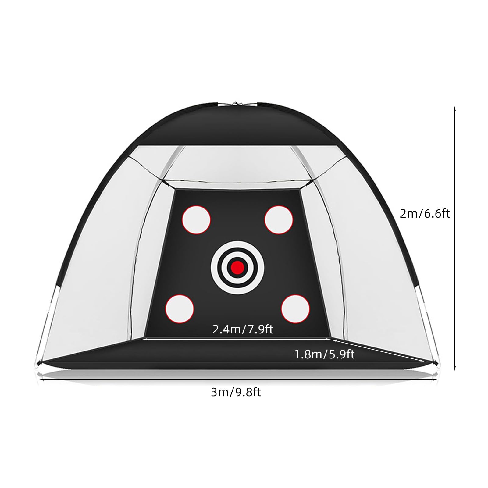 Red de Práctica de Swing de para Exteriores, Triple Red de Entrenamiento de Césped Plegable, Red de Objetivo Multifuncional, Duradera Y de Fácil Instalación 10 x 7 pies